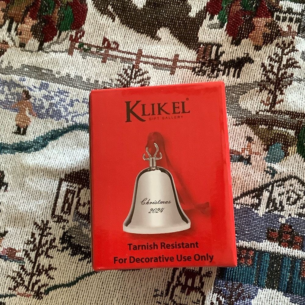 Silver Christmas Bell Ornament 2024 Nickel plated